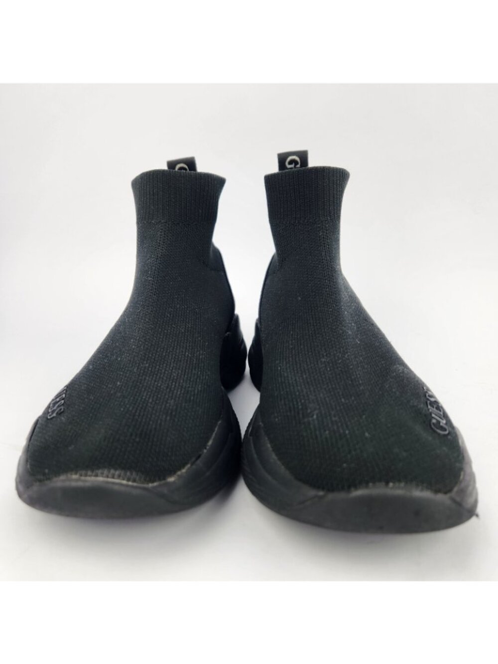 GUESS Black Sock Sneakers Size 5.5 High Top Knit Logo Athletic Running Shoes Wm - Picture 7 of 14